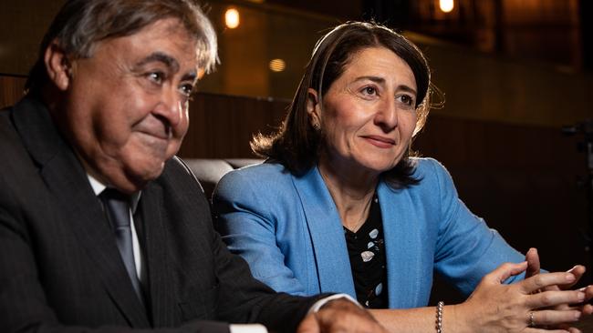 Premier Gladys Berejiklian and Liberal candidate for Granville Tony Issa at Merrylands RSL yesterday. (AAP Image / Julian Andrews)