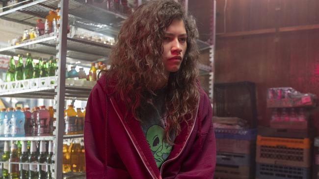 Zendaya in a scene from Euphoria.