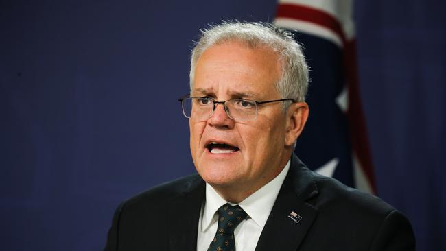 Prime Minister Scott Morrison has cautioned China ‘not to think’ about invading Taiwan as Russia invades Ukraine. Picture: NCA NewsWire / Gaye Gerard