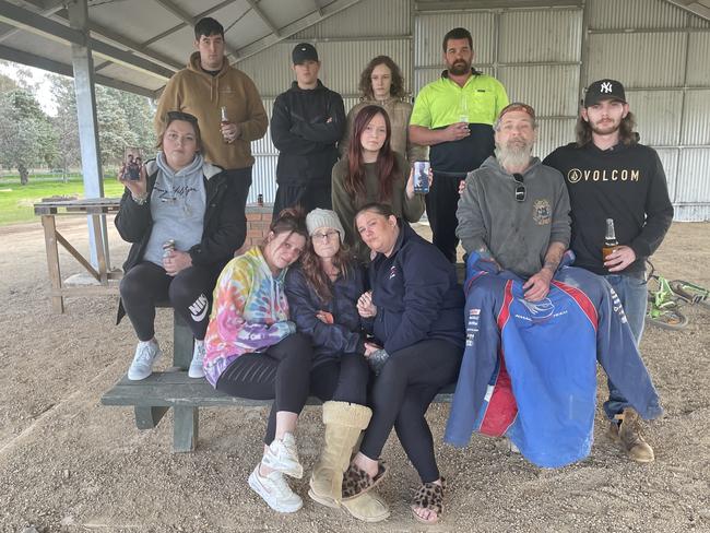 Timothy Hinds' family gathered together to mourn the loss of the man who made everyone laugh. Picture: Jack Colantuono