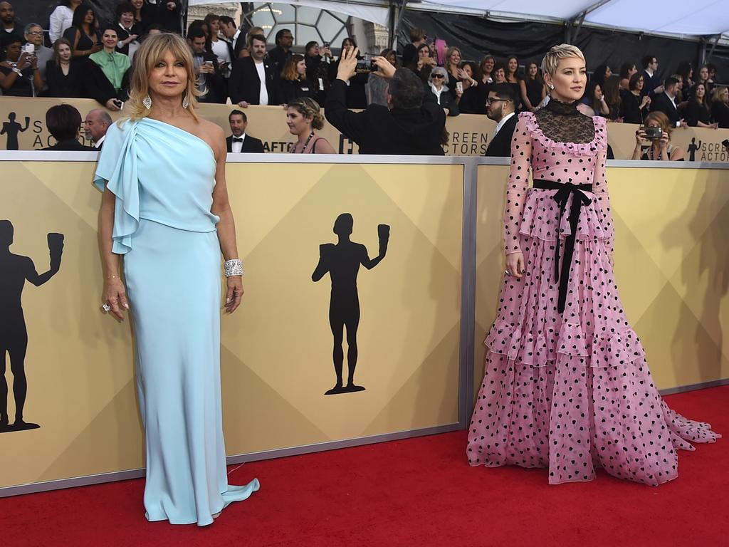 Goldie Hawn and Kate Hudson attend the 24th Annual Screen Actors Guild Awards at The Shrine Auditorium on January 21, 2018 in Los Angeles, California. Picture: AP