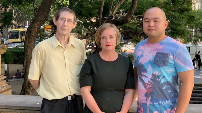 City of Sydney Deputy Mayor Linda Scott with Waterloo residents Richard Weekes and Eddia Ma