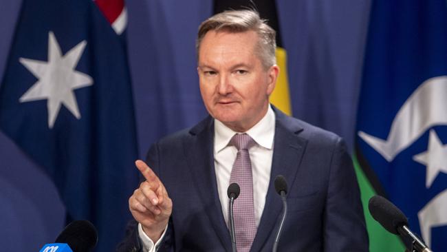 Climate Change and Energy Chris Bowen holds a press conference in Sydney. Picture: Jeremy Piper