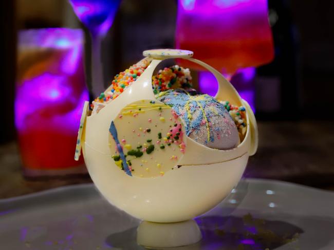 Pastry chef Anna Polyviou created “Anna’s Mess” in honour of the Vivid light festival. Picture: Jenifer Jagielski