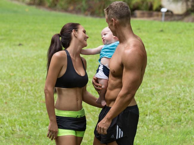 Julius with wife Sharny and baby Hugo. Picture: Captured by Bec