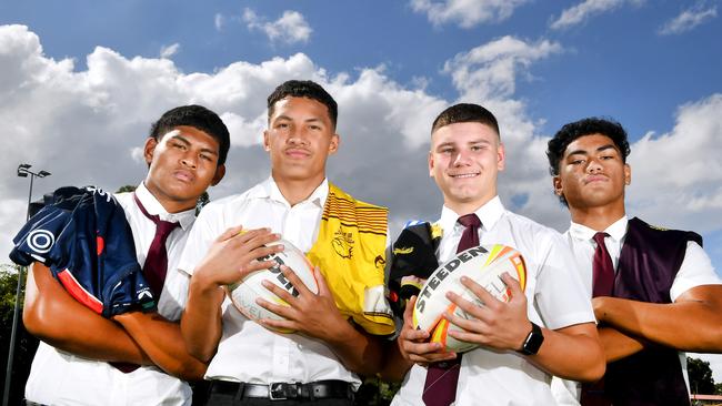 Peter Benjamin Uini, Jared Horne, Charlie Dickson and Karl Oloapu are the future – and in Karl’s case – the present of Wavell SHS’s league program. Picture, John Gass