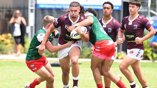 Connell Cup rugby league between Wynnum Manly and Burleigh Bears. Saturday February 24, 2024. Picture, John Gass