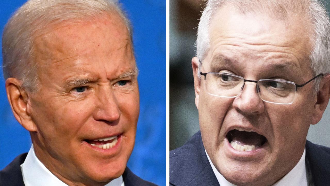 Climate change is causing division between US President Joe Biden and PM Scott Morrison composite photo. Picture: AFP; NCA Newswire