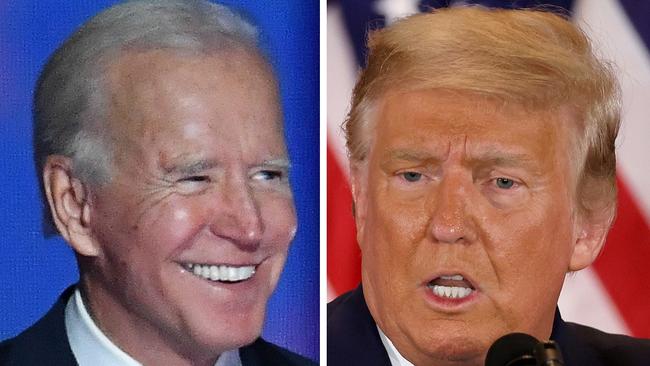 Democrat and US President Joe Biden, left, prepares for a rematch against former president Donald Trump in 2024. Picture: AFP