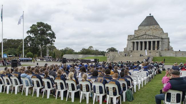 The Anzac Day service for school students.