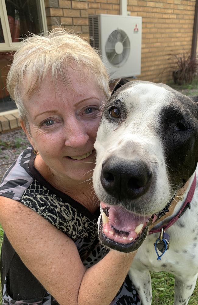 Lucy the dog now fully recovered with her owner Debbie Taylor