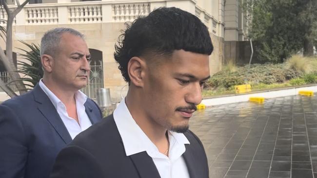 Junior Amone was on Wednesday found guilty of chasing a tradie off a roof as he wielded a hammer. Picture: NCA Newswire/Steve Zemek.