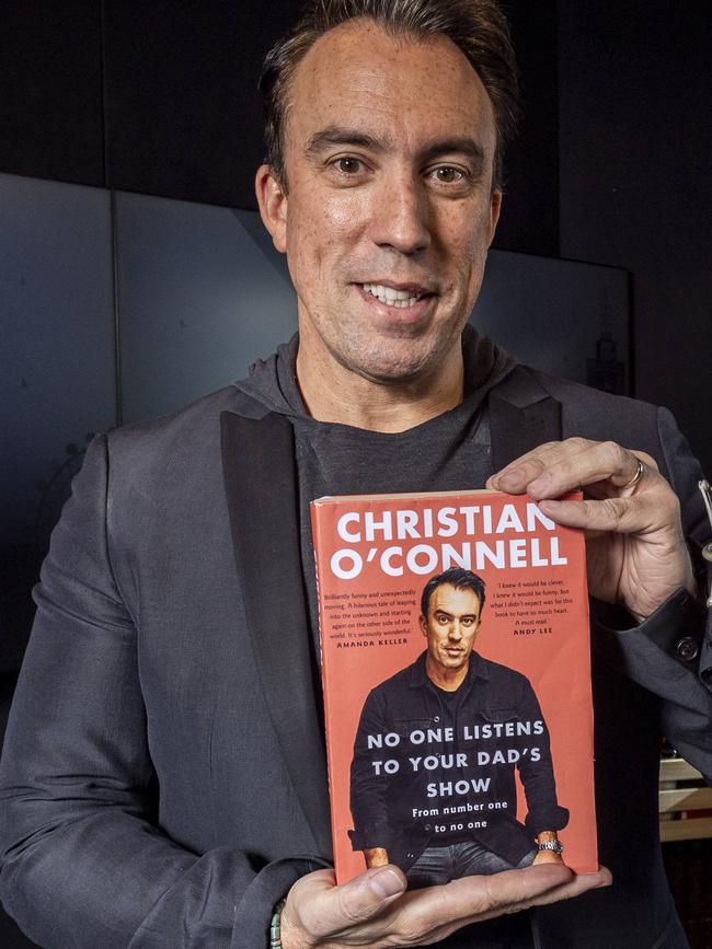 Christian O'Connell with his book, No One Listens to My Dad’s Show. Picture: Jake Nowakowski