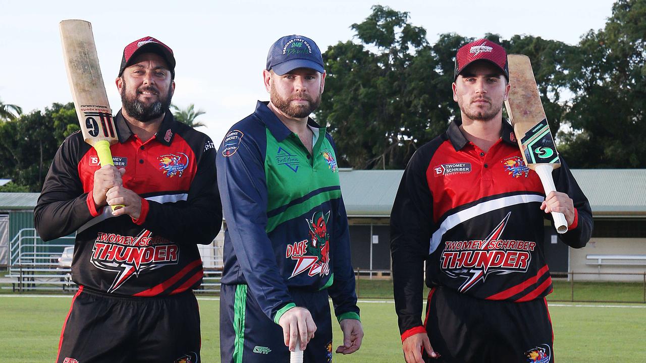 The Designer First Homes Dare Devils will take on the Twomey Schriber Thunder as the first round of the Barrier Reef Big Bash continues this Friday night at Griffiths Park. Dare Devils' Josh Chadwick hopes to hit some sixes against the likes of Thunders’ Darren Lees and Andrew Phelps. Picture: Brendan Radke