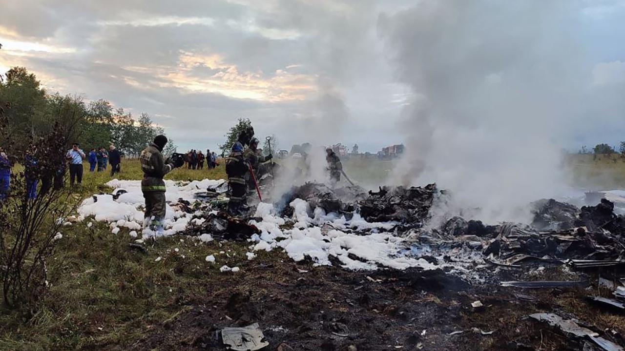The plane was reduced to charred, mangled metal. Picture: AFP PHOTO / Russian Investigative Committee
