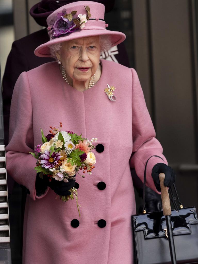 She now walks with a stick and has cancelled a string of engagements. Picture: Mark Cuthbert/UK Press via Getty Images