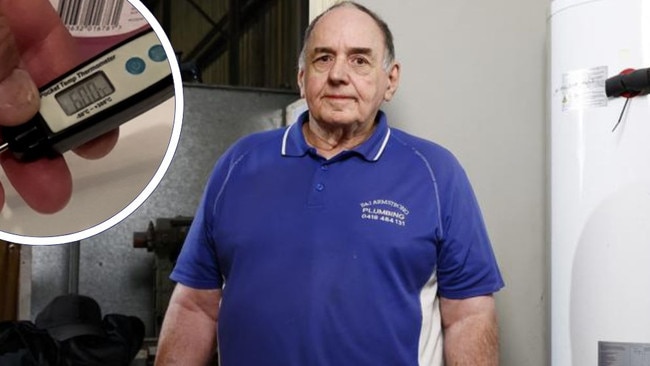 Plumber Bill Armstrong, board member of Master Plumbers NSW has criticised the heat pumps. Pictures: Jonathan Ng
