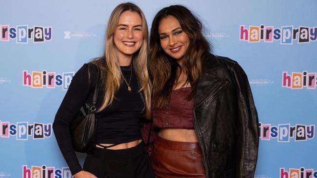 Steph Claire Smith and Sharon Johal at the opening night of Hairspray at the Regent Theatre. Picture: Fiona Hamilton