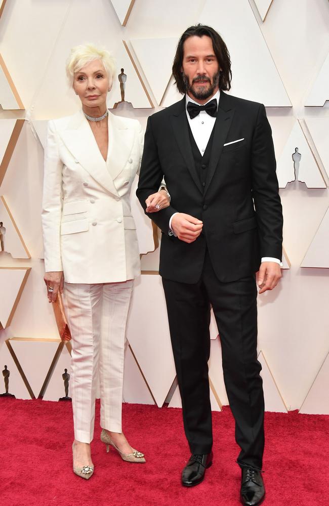 Keanu Reeves and his mum. Picture: Amy Sussman/Getty Images