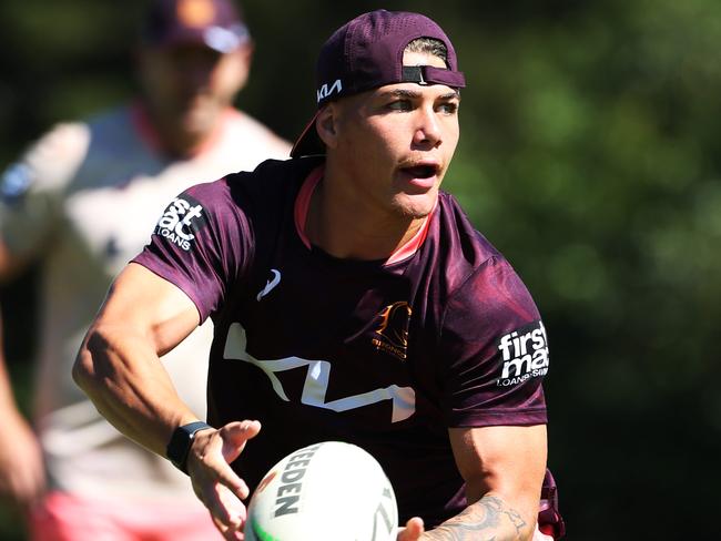 Reece Walsh during Brisbane Broncos training from Red Hill.  Picture: Zak Simmonds