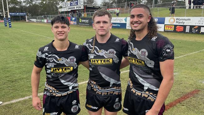 Tony Francis, far right, with Marsden SHS teammates Hayden Watson and Cody Goulter.