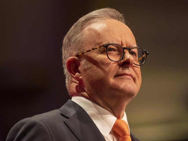 SYDNEY, AUSTRALIA - NewsWire Photos - JULY 27, 2024:  NSW Labor Conference held at Sydney Town Hall.Prime Minister Anthony Albanese addresses  the delegates.Picture: NewsWire / Simon Bullard.