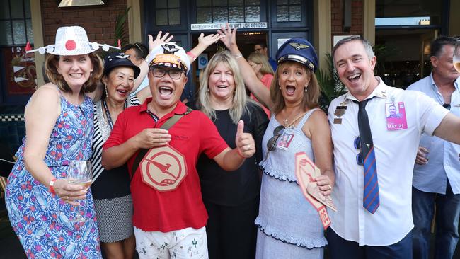 Amanda Vince, Catharine Dunn, Jimmy Wu, Teri O’Toole, Denise Agasi and Paul Milinov at the Harbour View Hotel at The Rocks, Sydney. Picture: John Feder