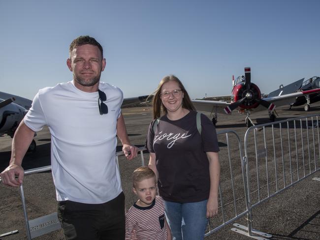 Stephen Thouliss, Harry Thouliss & Madeline Matthews Mildura Air Show 2024. Picture: Noel Fisher.