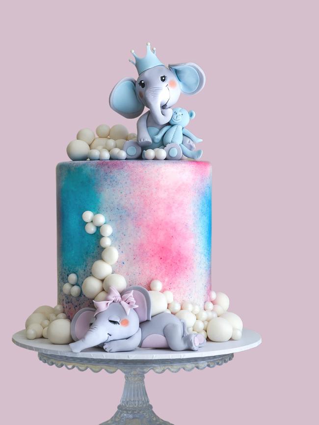 A beautiful elephant cake made by Jodi Dillon from East Coast Cake Co. Photo: Jodi Dillon