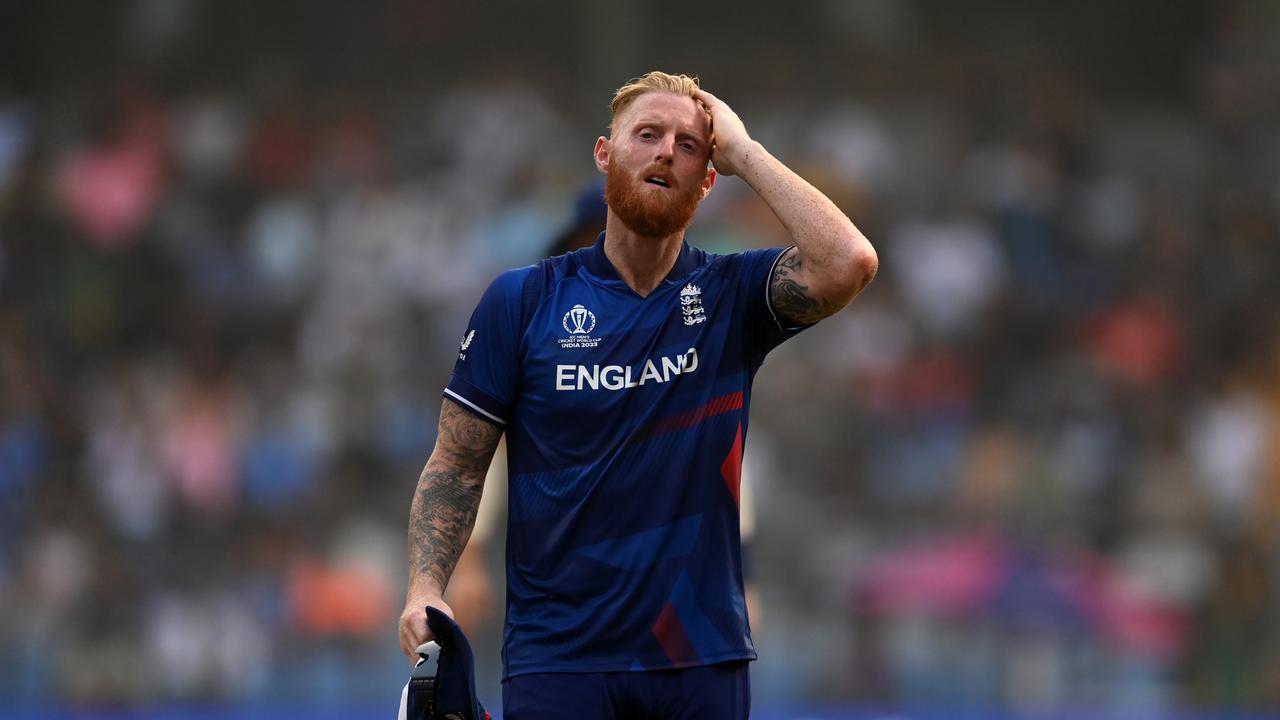 Ben Stokes reacts during England’s heavy defeat to South Africa. Picture: Getty