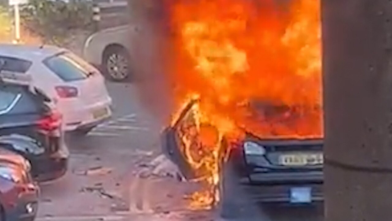 Footage shows the moment the car exploded. Picture: Supplied