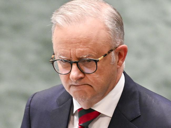 CANBERRA, AUSTRALIA  - NewsWire Photos - February 13, 2025: Prime Minister Anthony Albanese during Question Time at Parliament House in Canberra. Picture: NewsWire / Martin Ollman