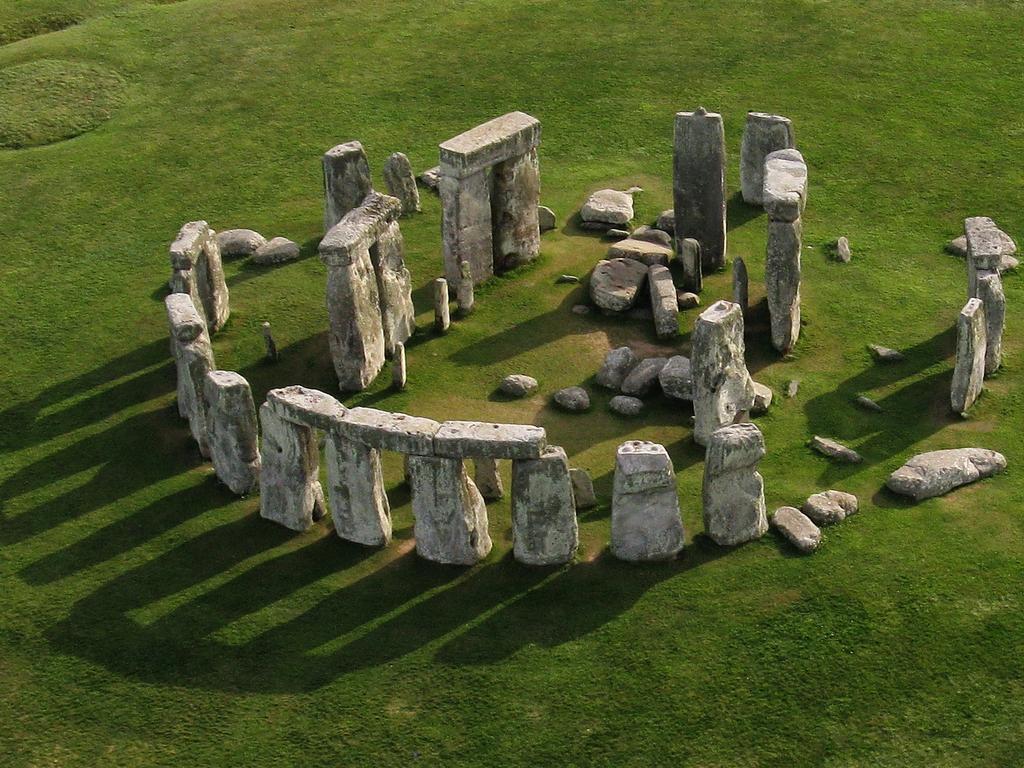 Stonehenge is built from a combination of local sarcen stones (the large, capped stones of the outer ring) and bluestones (the smaller stones of the interior).