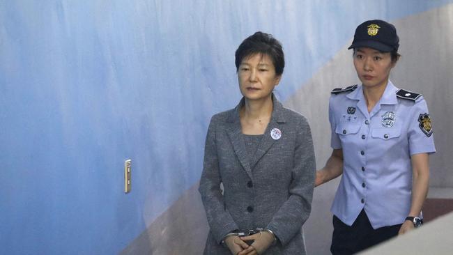 Park Geun-hye arrives at a court in Seoul in August 2017. Picture: AFP