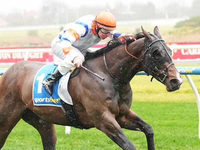 Bossy Nic ridden by Damian Lane wins the Sportsbet Feed Handicap at Caulfield Racecourse on June 29, 2024 in Caulfield, Australia. (Photo by Scott Barbour/Racing Photos via Getty Images)