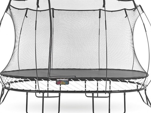 A Springfree oval trampoline.