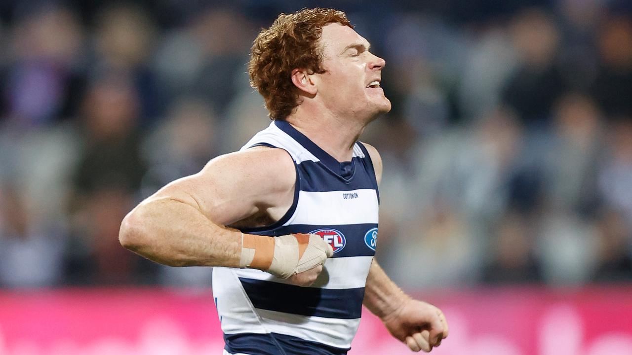 Gary Rohan’s kick after the siren sealed the deal for the Cats (Photo by Michael Willson/AFL Photos via Getty Images)