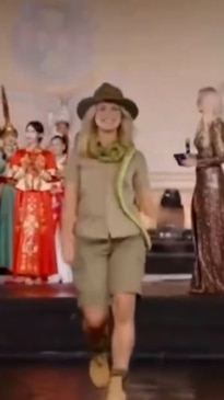 Miss World Australia Kristen Wright dons khakis during global pageant