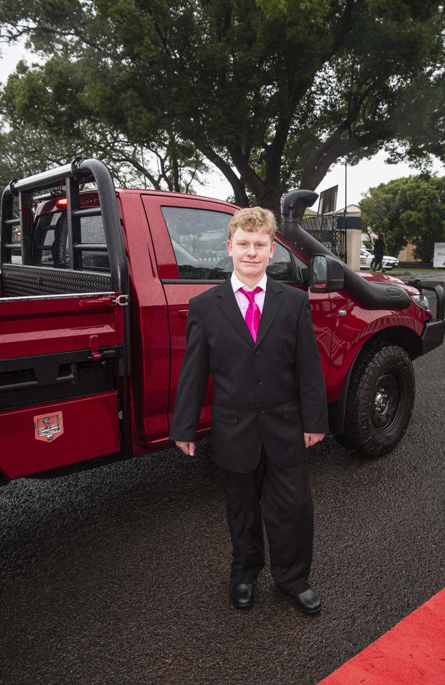 Graduate Isaac Austin at Clifford Park Special School formal at Clifford Park Racecourse, Wednesday, November 20, 2024. Picture: Kevin Farmer