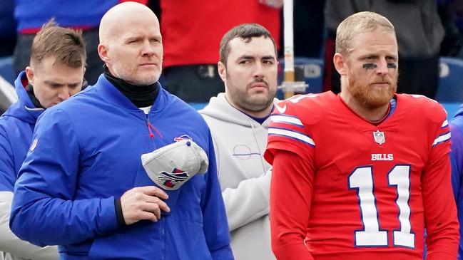 Cole Beasley (#11 - right) is refusing to get vaccinated. Kevin Hoffman/Getty Images/AFP