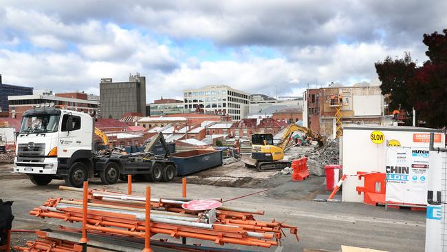 REMAKE: Demolition of the Red Cross building on Melville St, Hobart, this month to make way for UTAS expansion. Picture: NIKKI DAVIS-JONES 