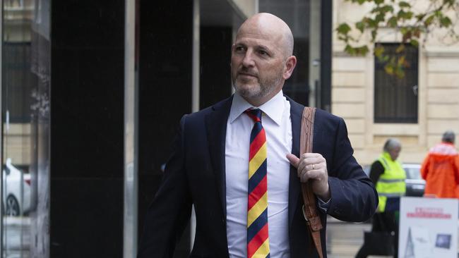 Adelaide Crows head of football Adam Kelly arriving before the tribunal hearing. Picture: NCA NewsWire/Emma Brasier