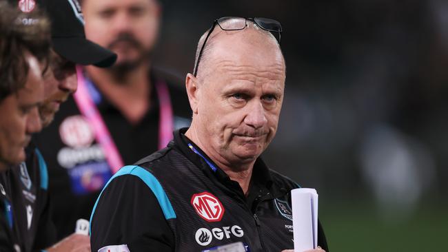 The run home will test Ken Hinkley’s side sit in 2024. Picture: James Elsby/AFL Photos