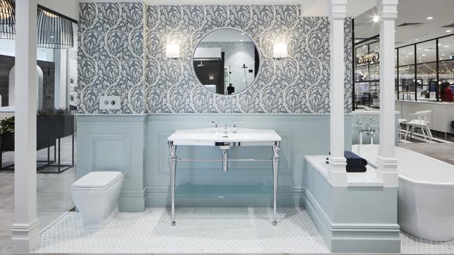 Blue tones and smart toilets are popular at the Harvey Norman Auburn showroom.