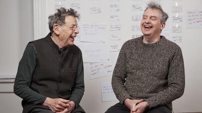 Philip Glass and Phelim McDermott. Picture: Rod Morata