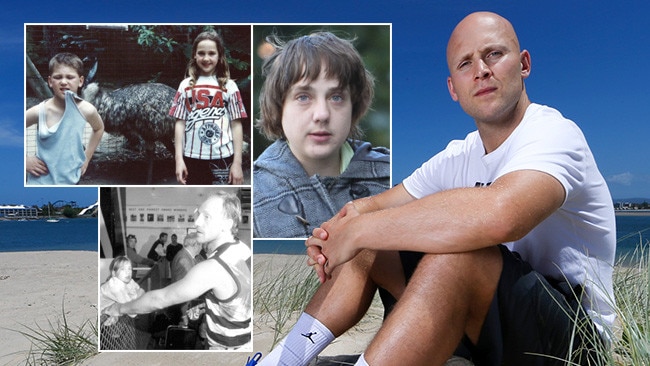 Gary Ablett Jr joined family to farewell his sister, Natasha (pictured in family photographs, including with dad, Gary Sr).