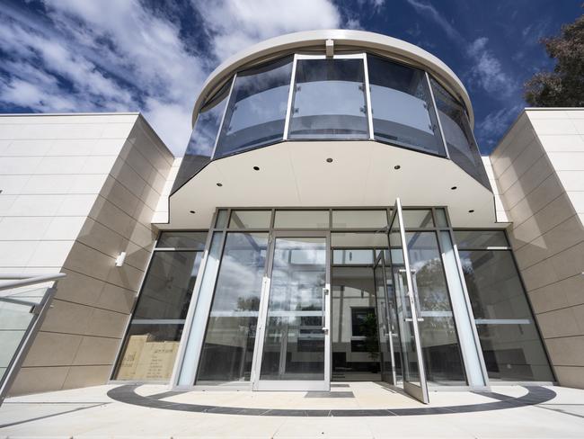 The entrance of the Russian Embassy construction site in Yarralumla. Picture: NCA NewsWire / Martin Ollman