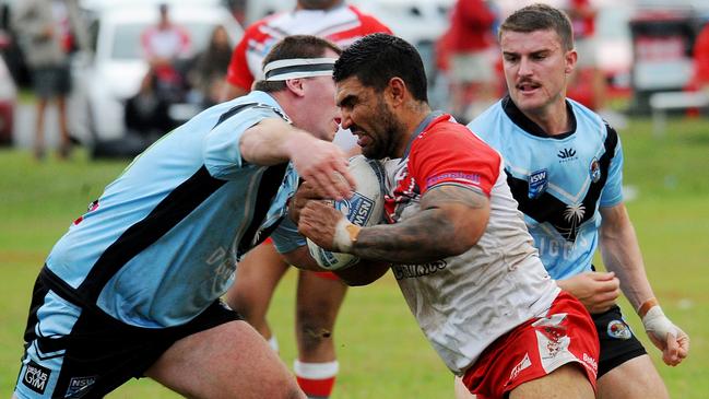 Richard Roberts with the ball. Picture: Leigh Jensen