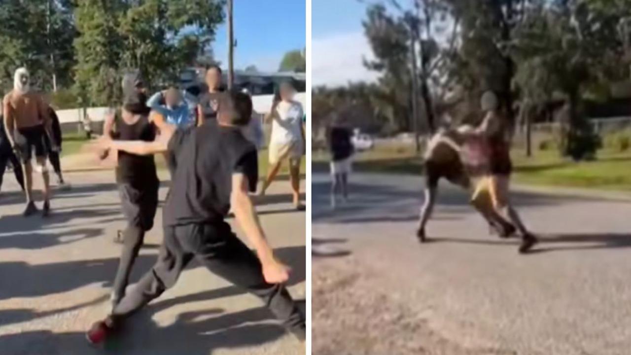 Footage of a street brawl in the border town of Boggabilla is making the rounds on social media, with NSW police now investigating. Photo: Facebook.