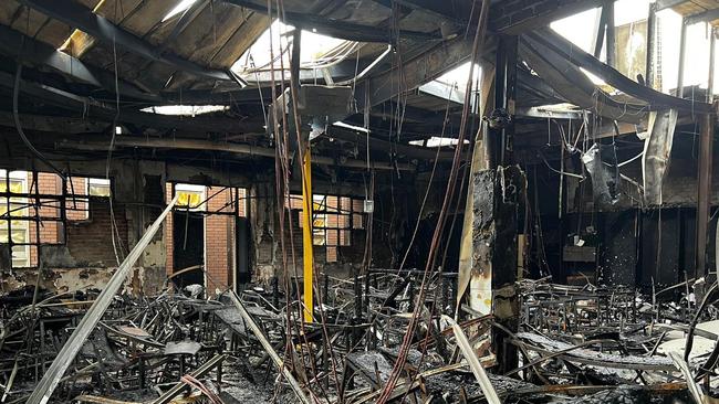 Internal image of the damage to Adass Israel Synagogue in Ripponlea after it was firebombed on Friday. Picture: Yumi Rosenbaum